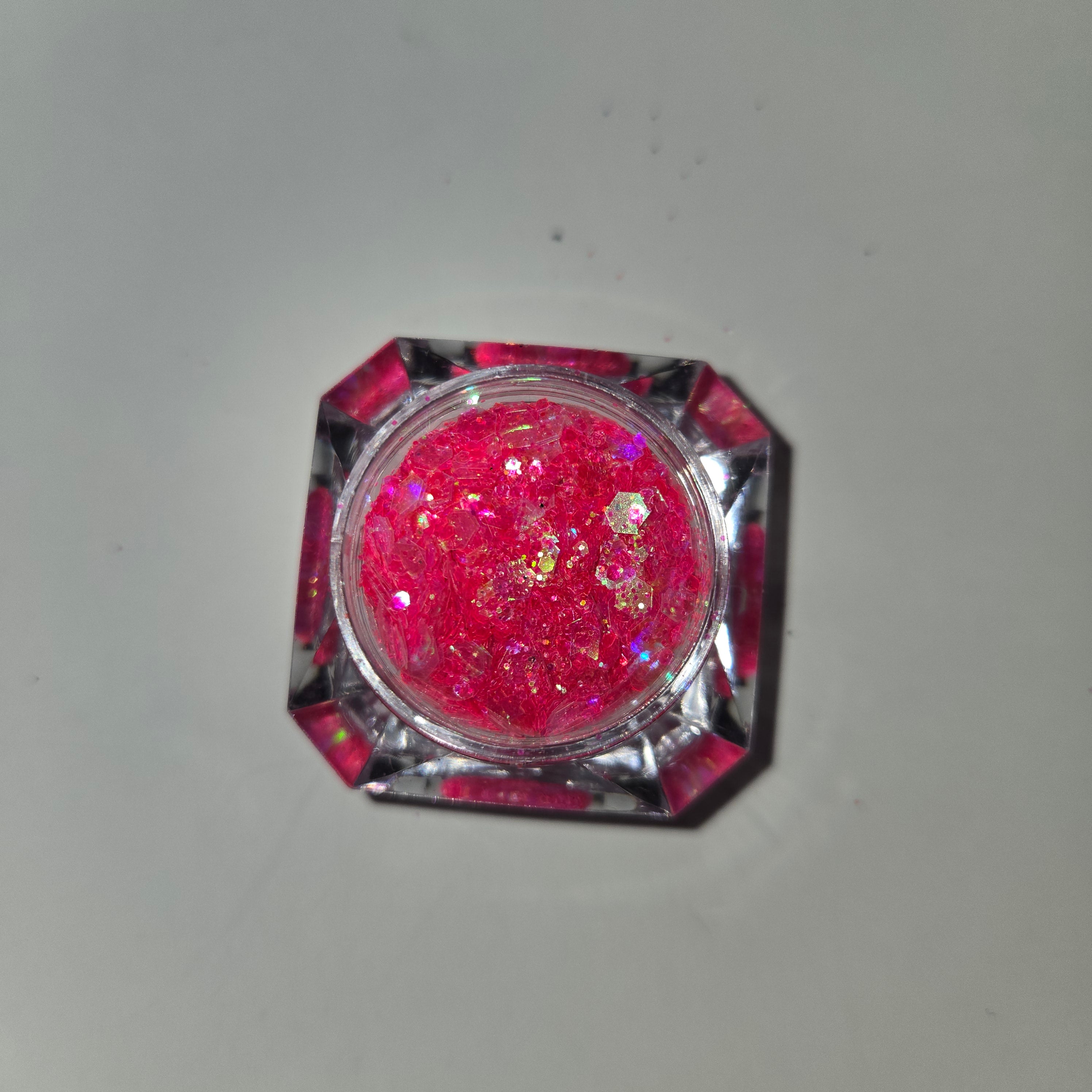 Flamingo pink chunky glitter