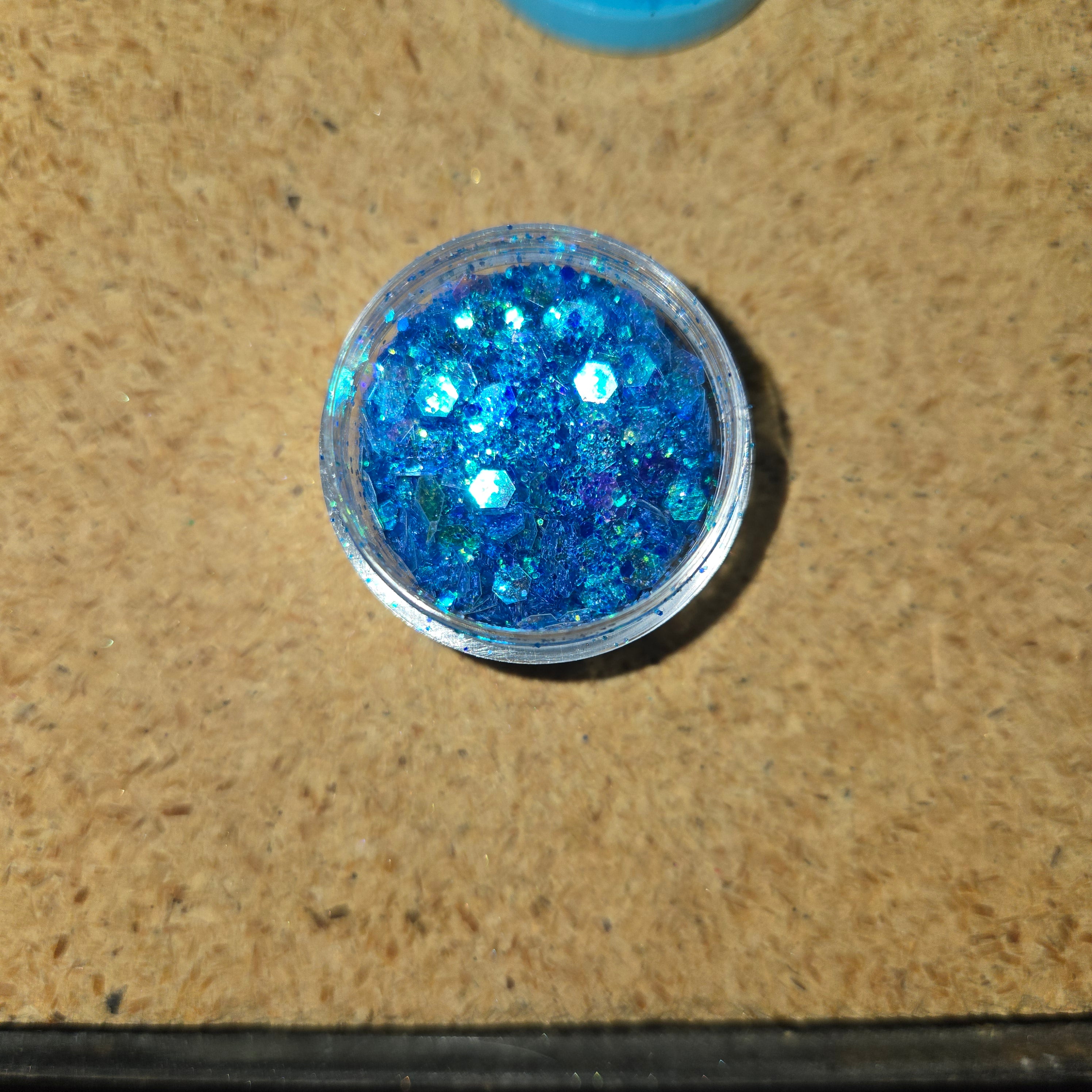 Mid blue chunky glitter