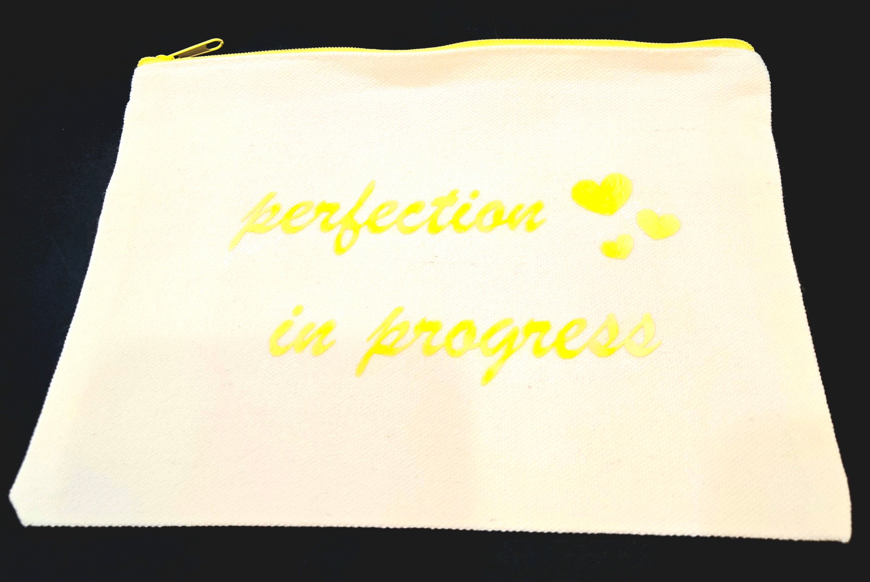 Perfection in Progress yellow print