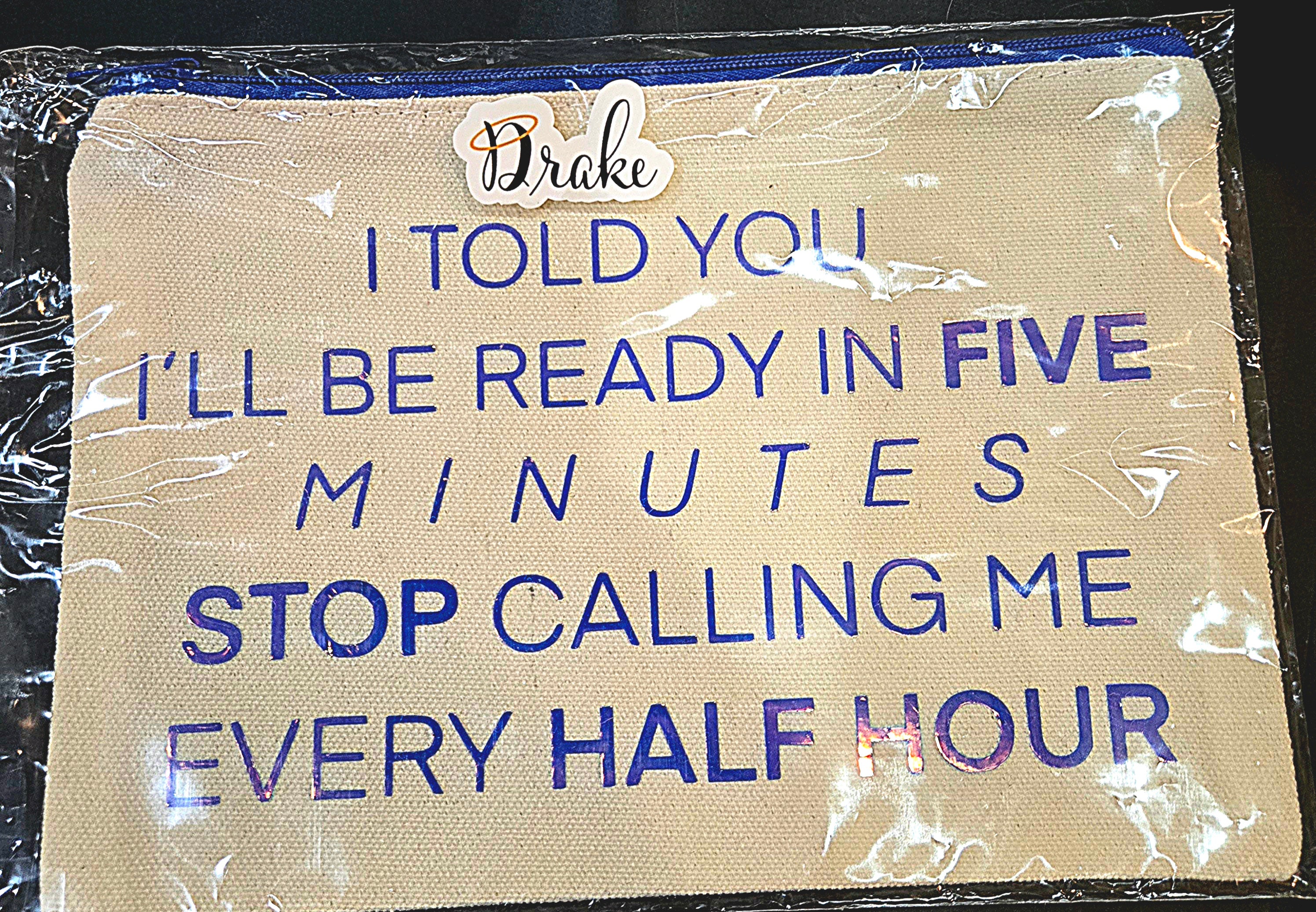 I told you I'll be ready makeup bag