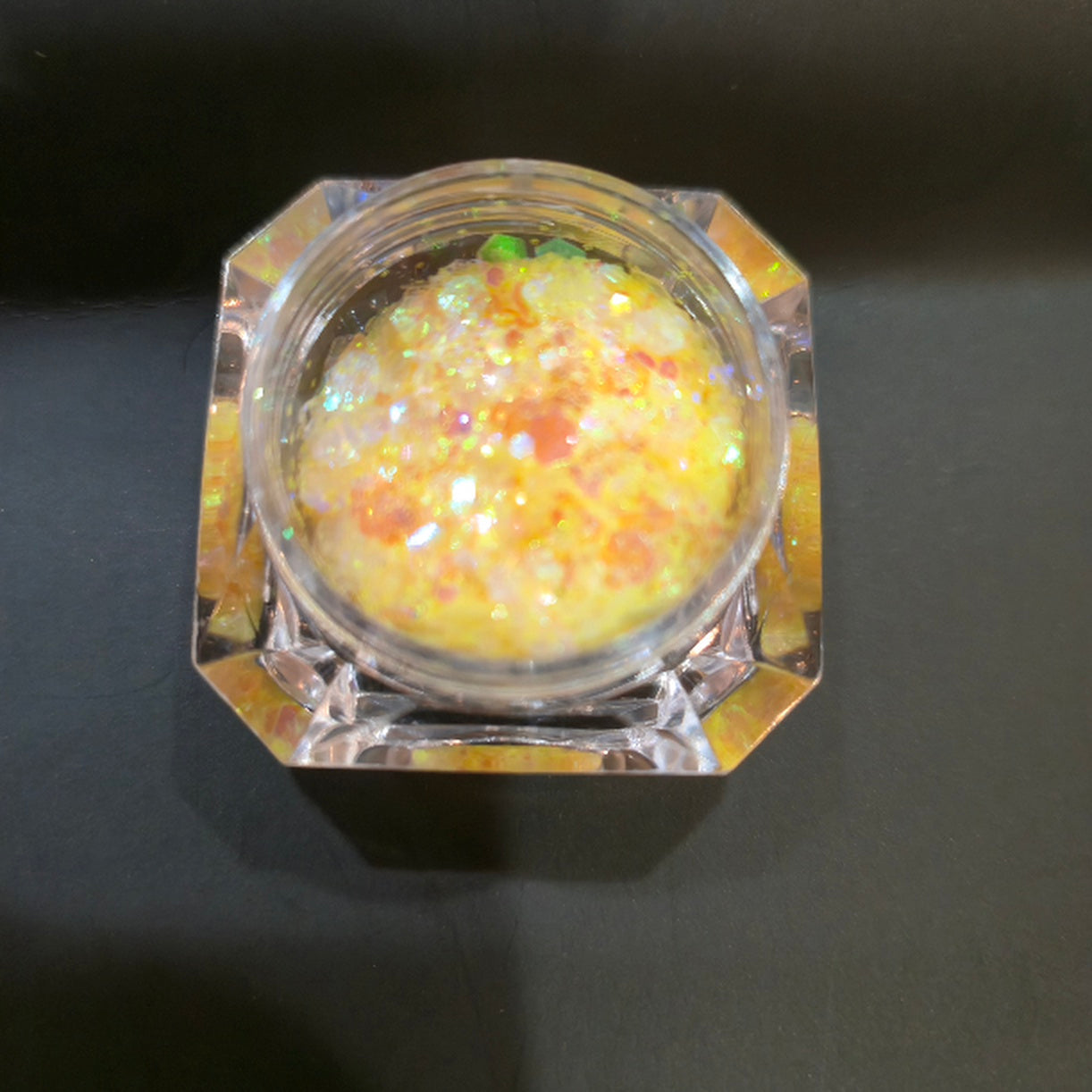 Yellow chunky glitter